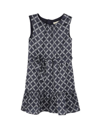 Robe sans manches en satin - Marine Blanc