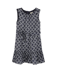 Robe sans manches en satin - Marine Blanc