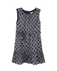 Robe sans manches en satin - Marine Blanc