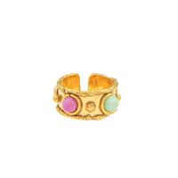 Stone Massai multi-stone fine gold ring - Multicolour
