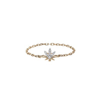 BAGUE MAGIC TOUCH OR JAUNE MOTIF FEUILLE