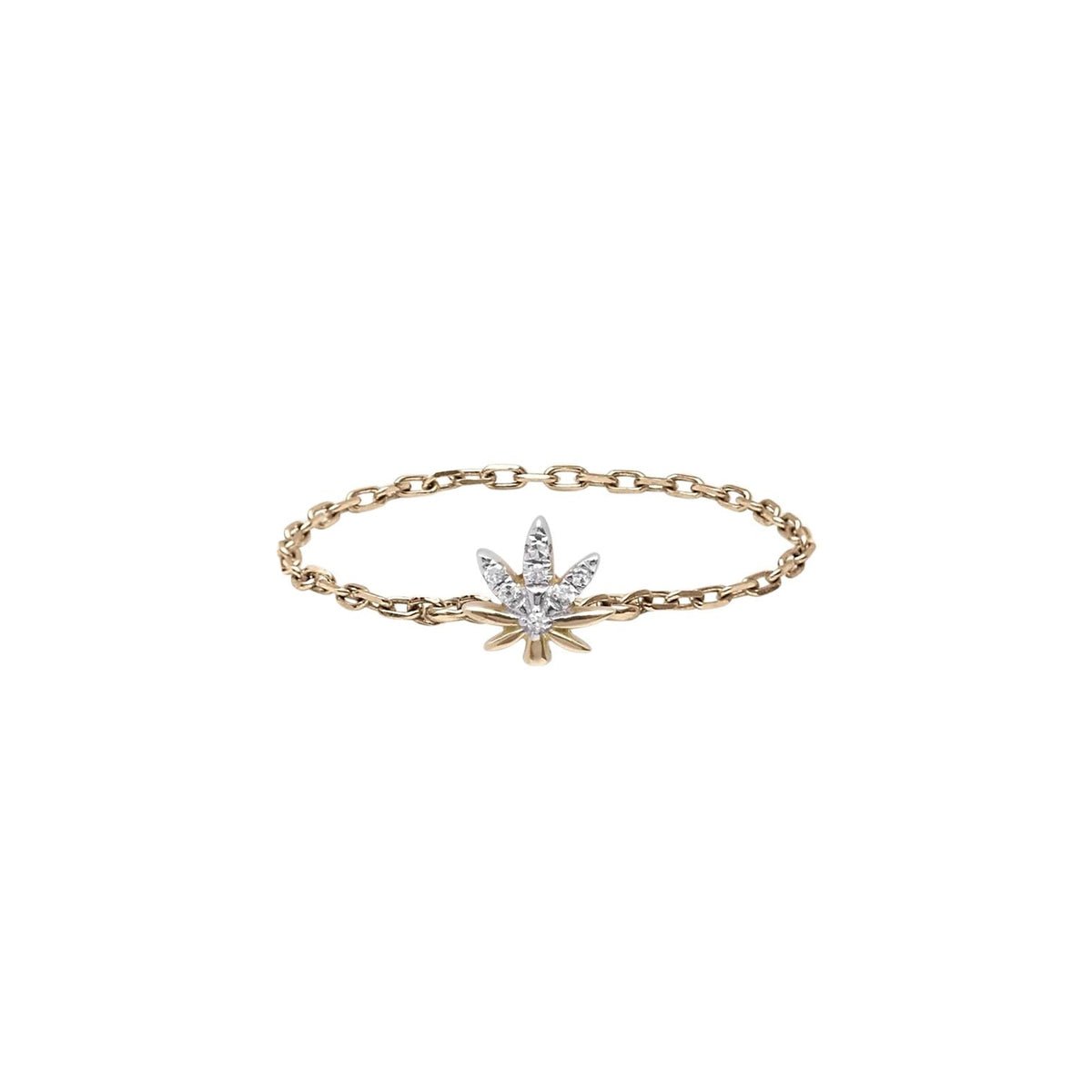 BAGUE MAGIC TOUCH OR JAUNE MOTIF FEUILLE