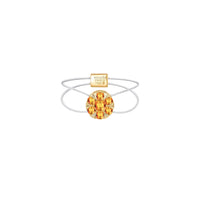 Bague Floating pavée de citrines - Or Jaune