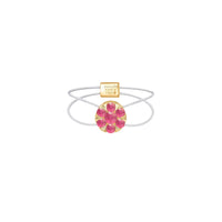 Bague Floating sertie de saphirs roses - Or Jaune