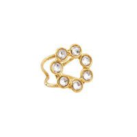 Bague Daisy dorée à l'or fin et Crystal - Transparent