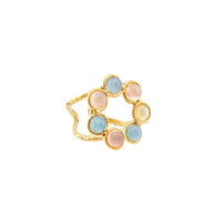 Bague Daisy dorée à l'or fin et multipierres - Multicolore