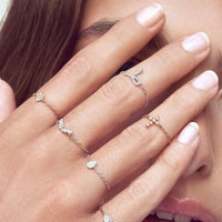 Magic Touch ring in 18K white gold set with diamonds - White