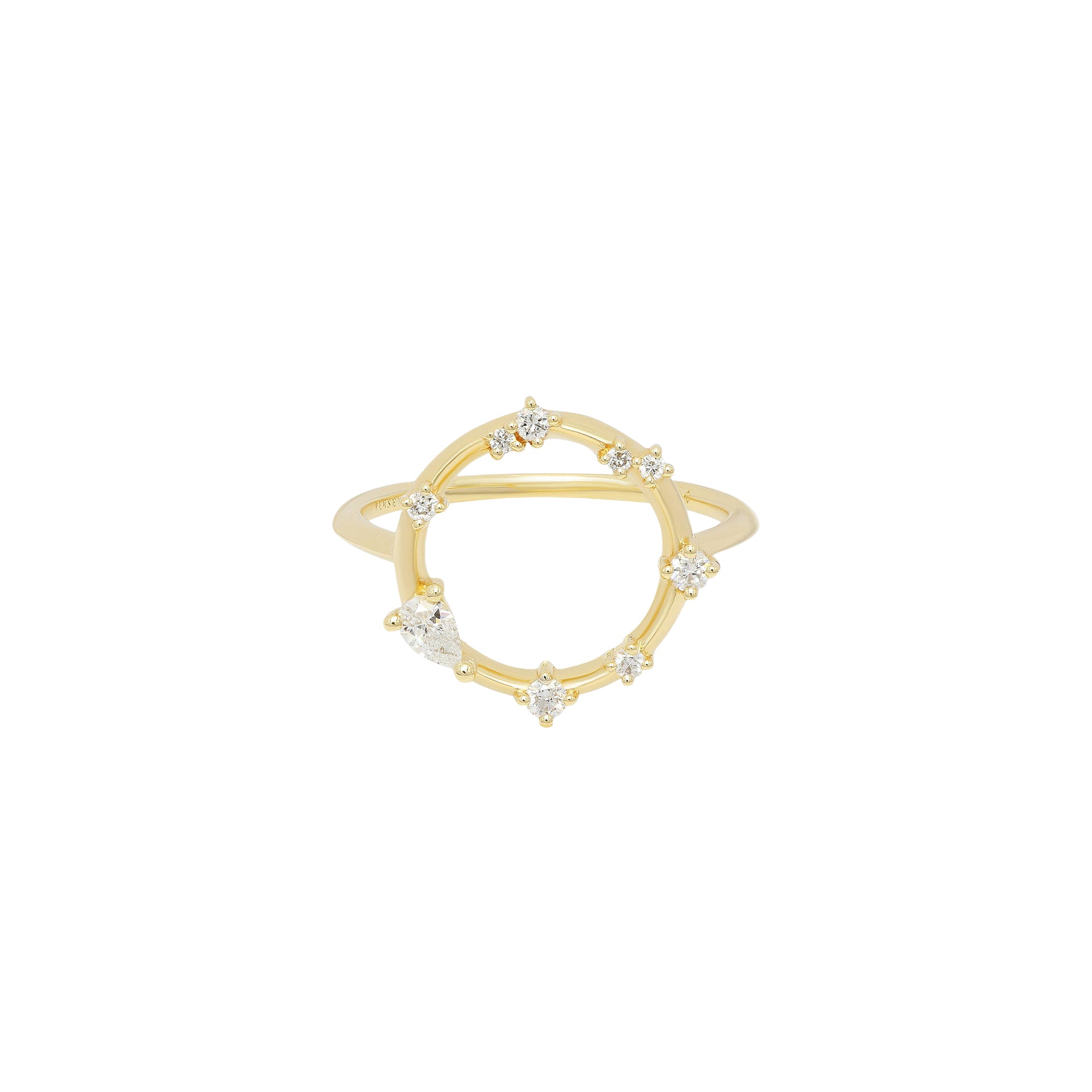 Bague de mariage Danaé cercle serti de diamants - Or Jaune
