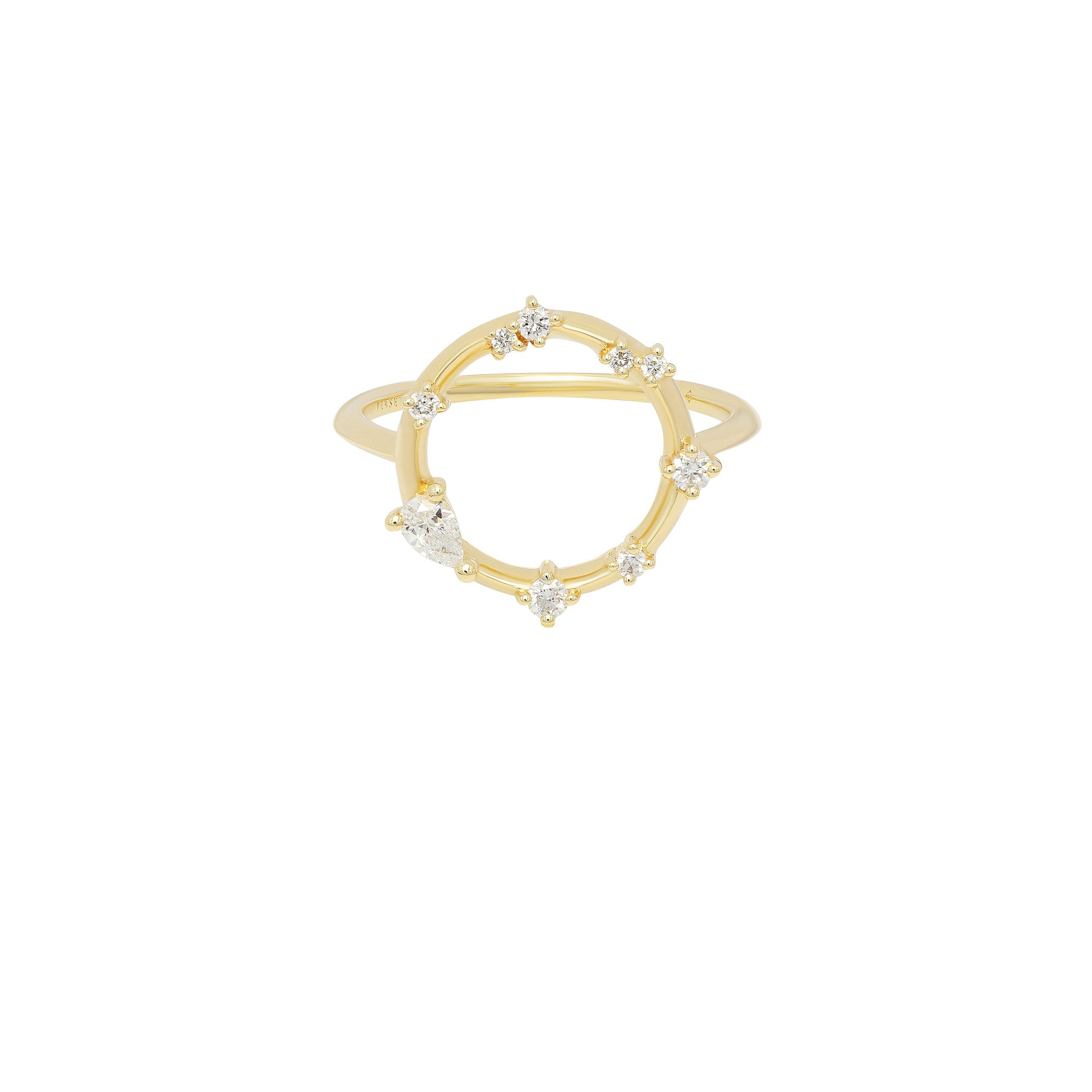 Bague de mariage Danaé cercle serti de diamants - Or Jaune