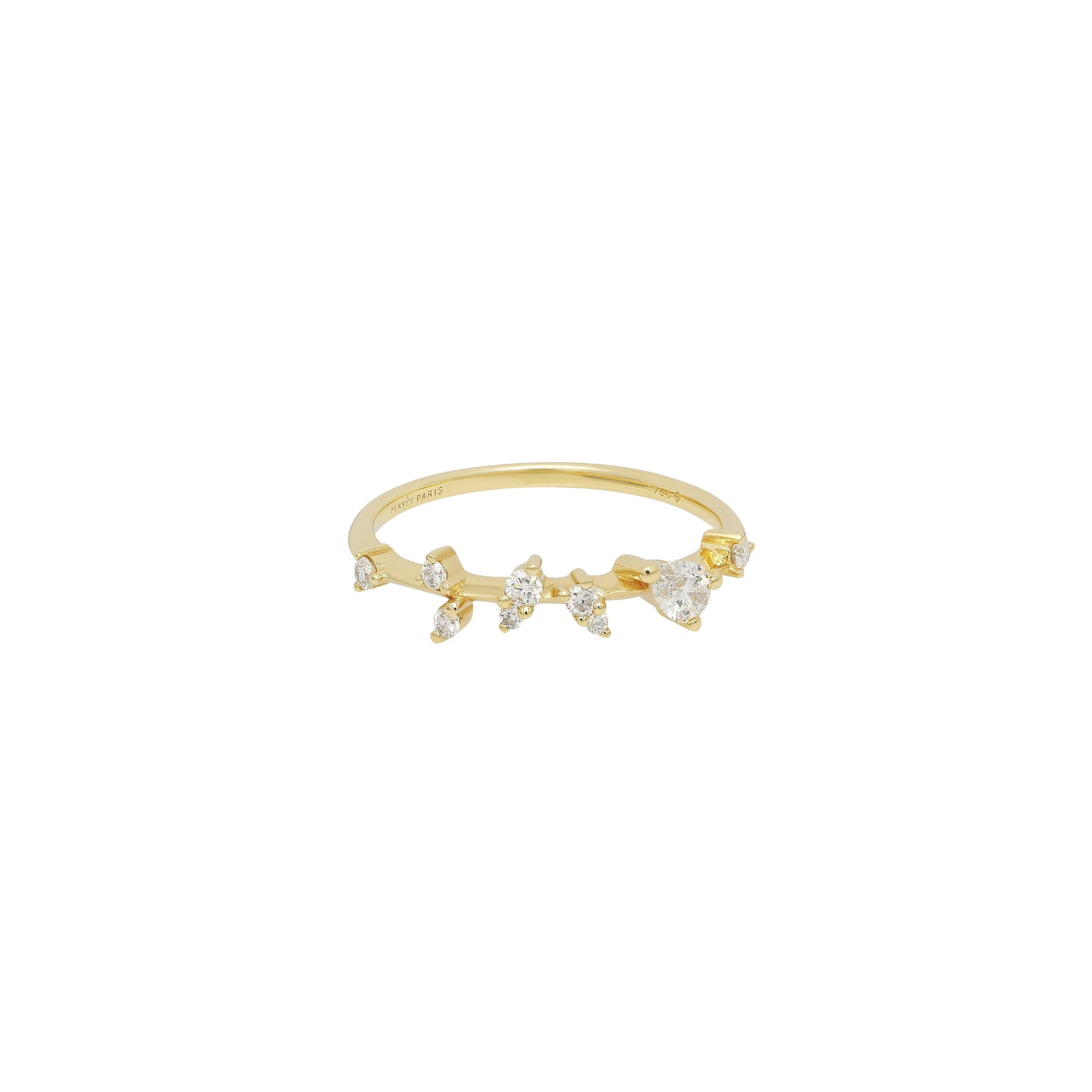 Bague de mariage Danaé sertie de diamants - Or Jaune