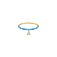 Bague Enamel sertie d'un diamant - Or Jaune & Bleu