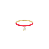 1qty RELIQUAT 595€/ QTY IN : 1-QTY OUT : 0- ST : 0% // Bague émail rose, diamant taille poire-Jaune