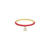 4qty RELIQUAT 595€/ QTY IN : 3-QTY OUT : 1- ST : 33% // Bague émail rouge, diamant taille poire-Jaune