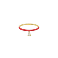 Bague Enamel sertie d'un diamant - Or Jaune & Rouge