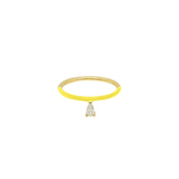 Bague Enamel sertie d'un diamant - Or Jaune & Jaune