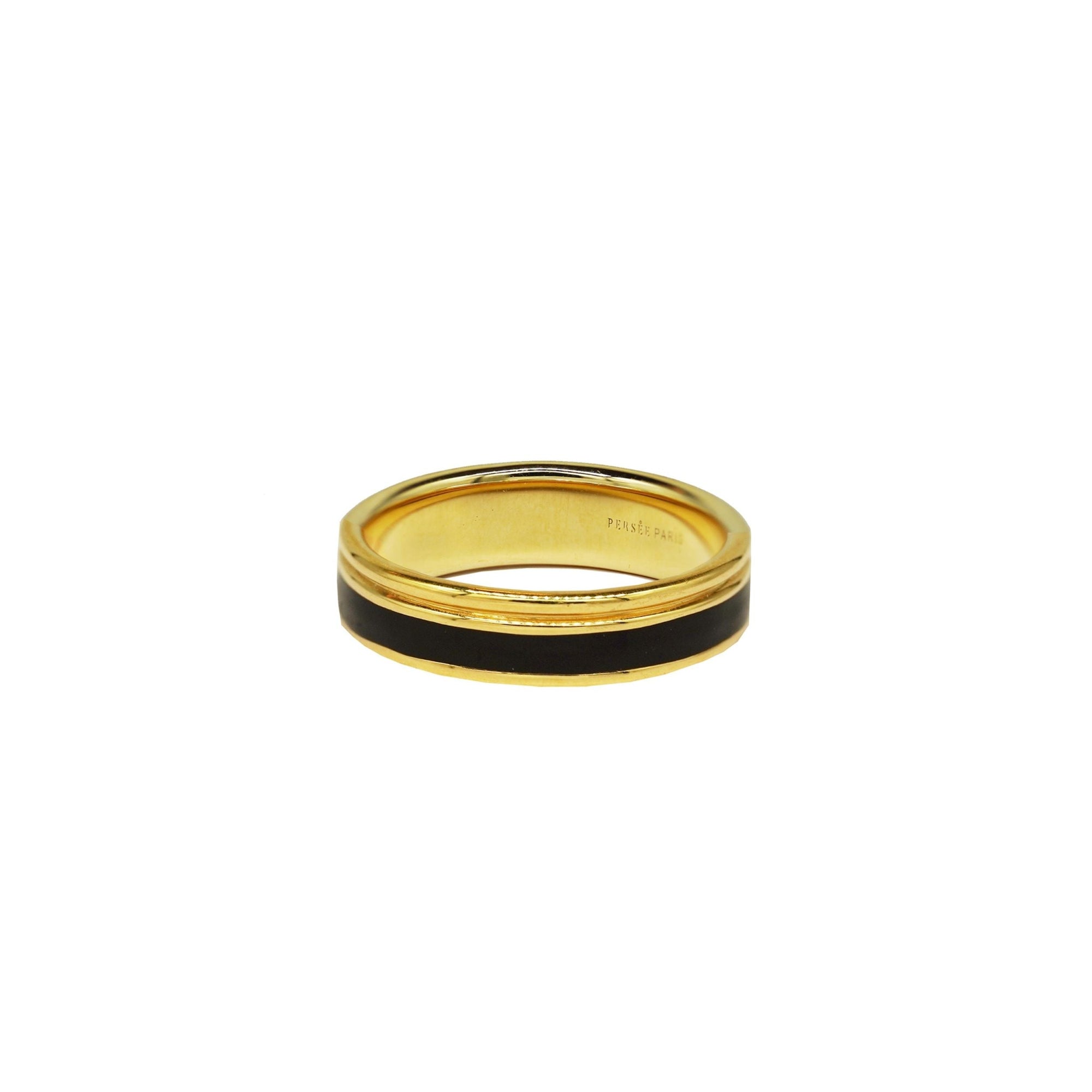 Bague Enamel - Or Jaune & Noir