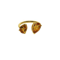 1qty RELIQUAT 1190€/ QTY IN : 1-QTY OUT : 0- ST : 0% // Bague 2 citrines la poire-Jaune
