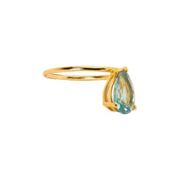 Bague Birthstone sertie d'une topaze bleue - Or Rose