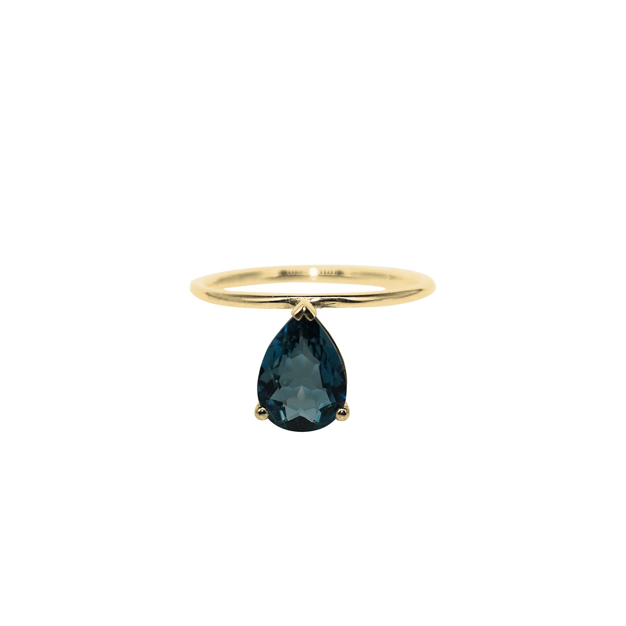 1qty RELIQUAT 495€/ QTY IN : 1-QTY OUT : 1- ST : 100% // Bague topaze bleue poire-Jaune