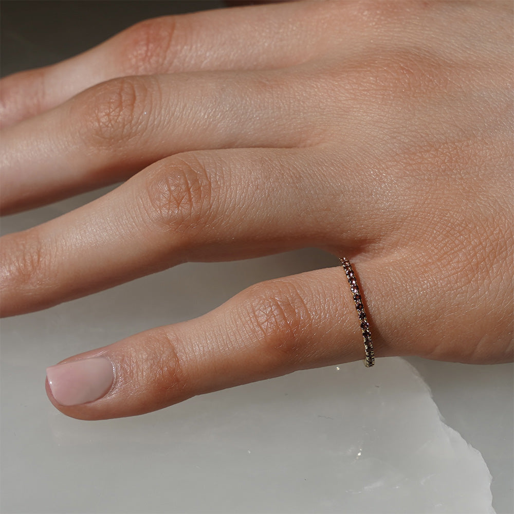 2qty RELIQUAT 550€/ QTY IN : 2-QTY OUT : 0- ST : 0% // Bague pavée en tourmaline rose-Jaune