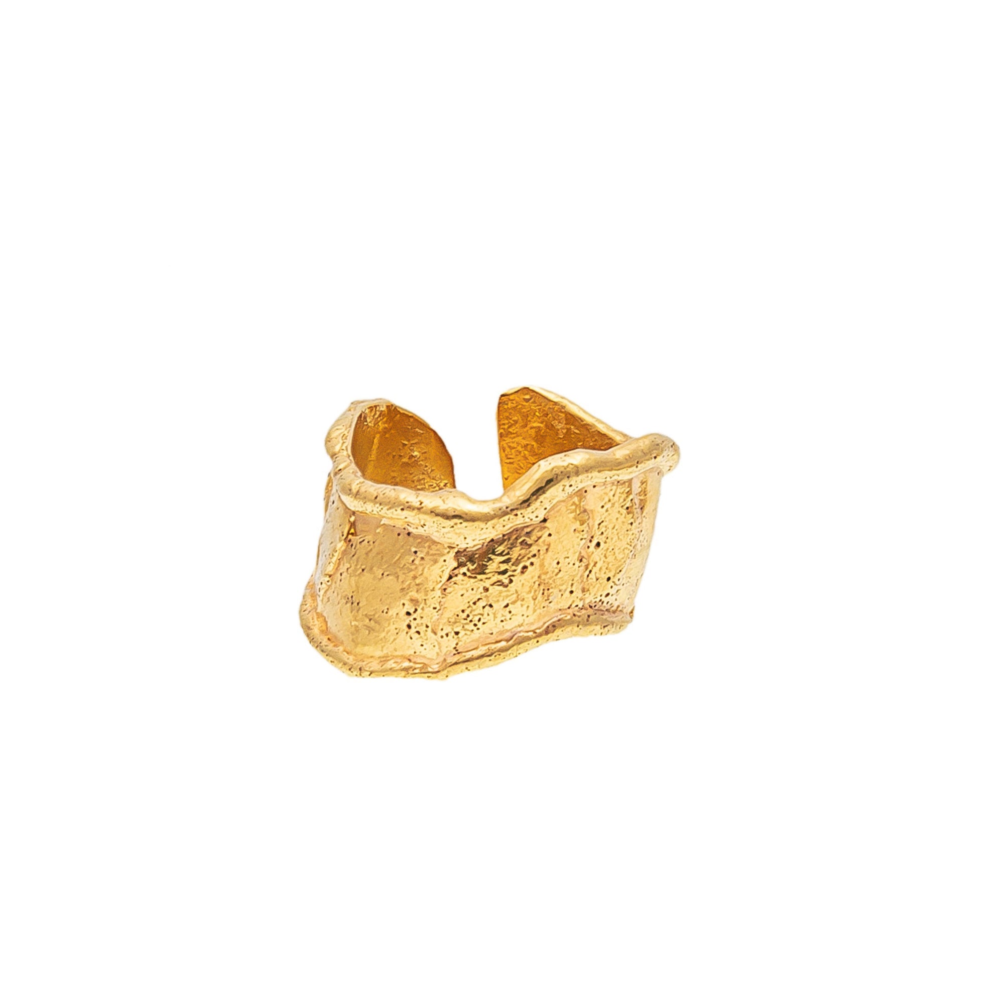 Bague Flow dorée à l'or fin - Rouge