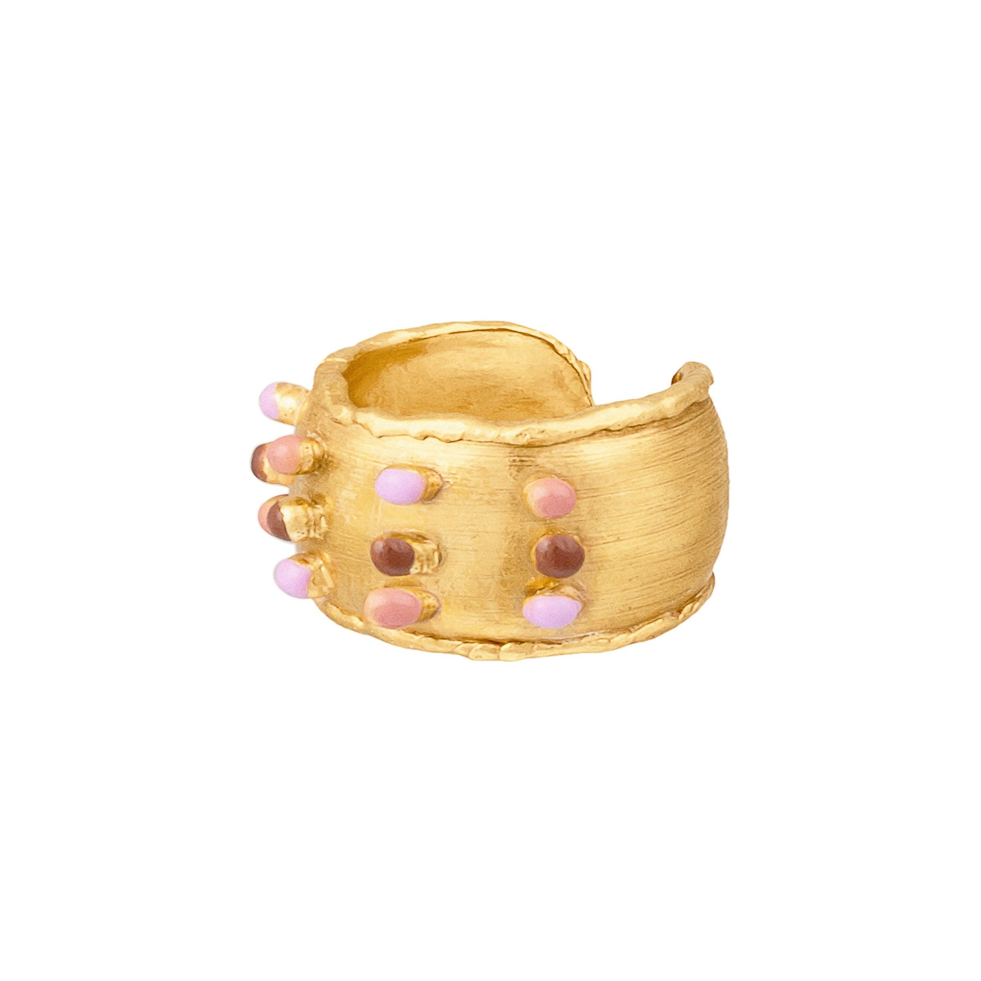 Bague Dune dorée à l'or fin et émail - Nude