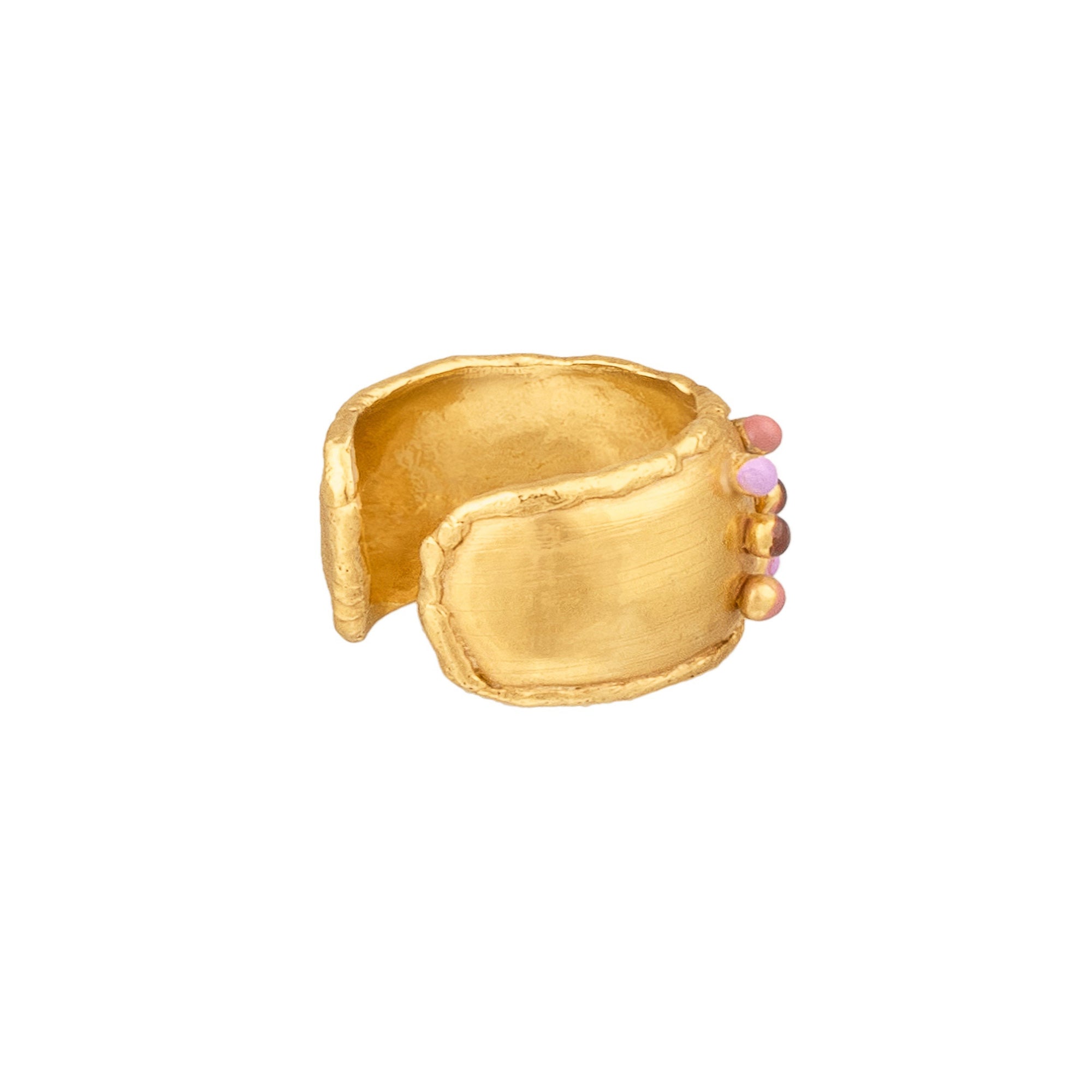 Bague Dune dorée à l'or fin et émail - Nude