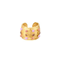 Bague Dune dorée à l'or fin et émail - Nude
