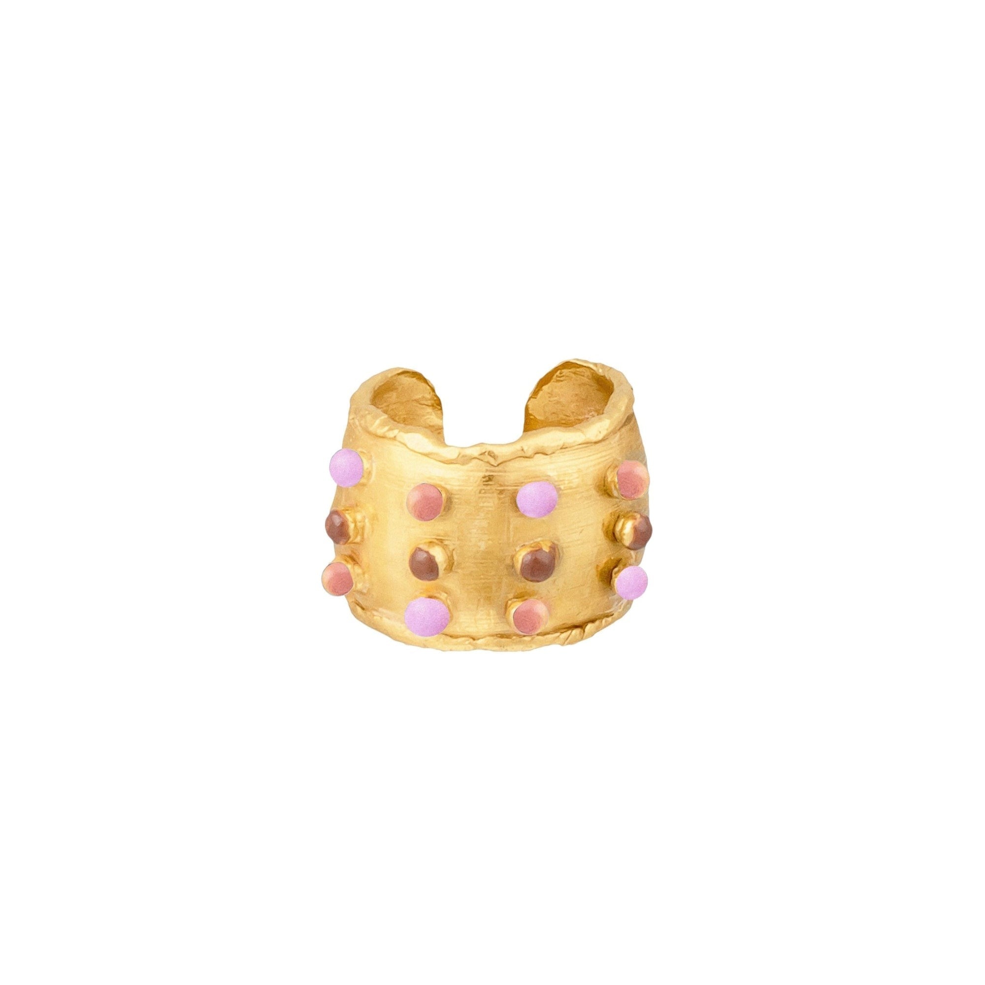Bague Dune dorée à l'or fin et émail - Nude