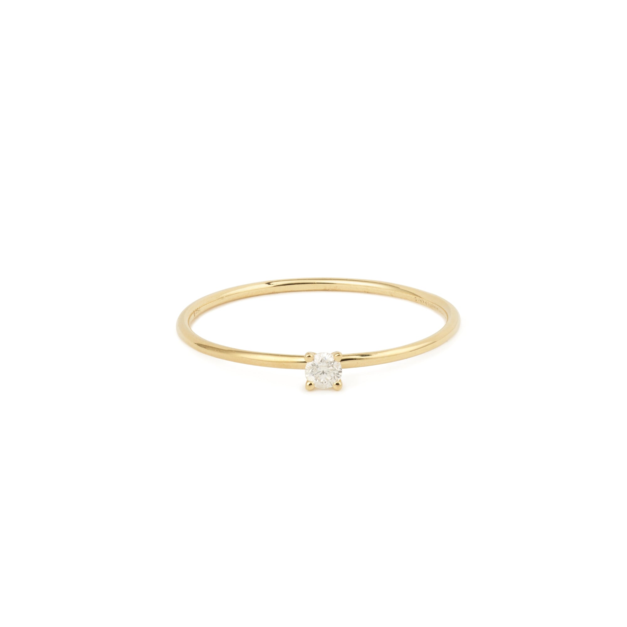 1qty NEW / Bague Danaé, sertie diamant 0,05 ct-Jaune