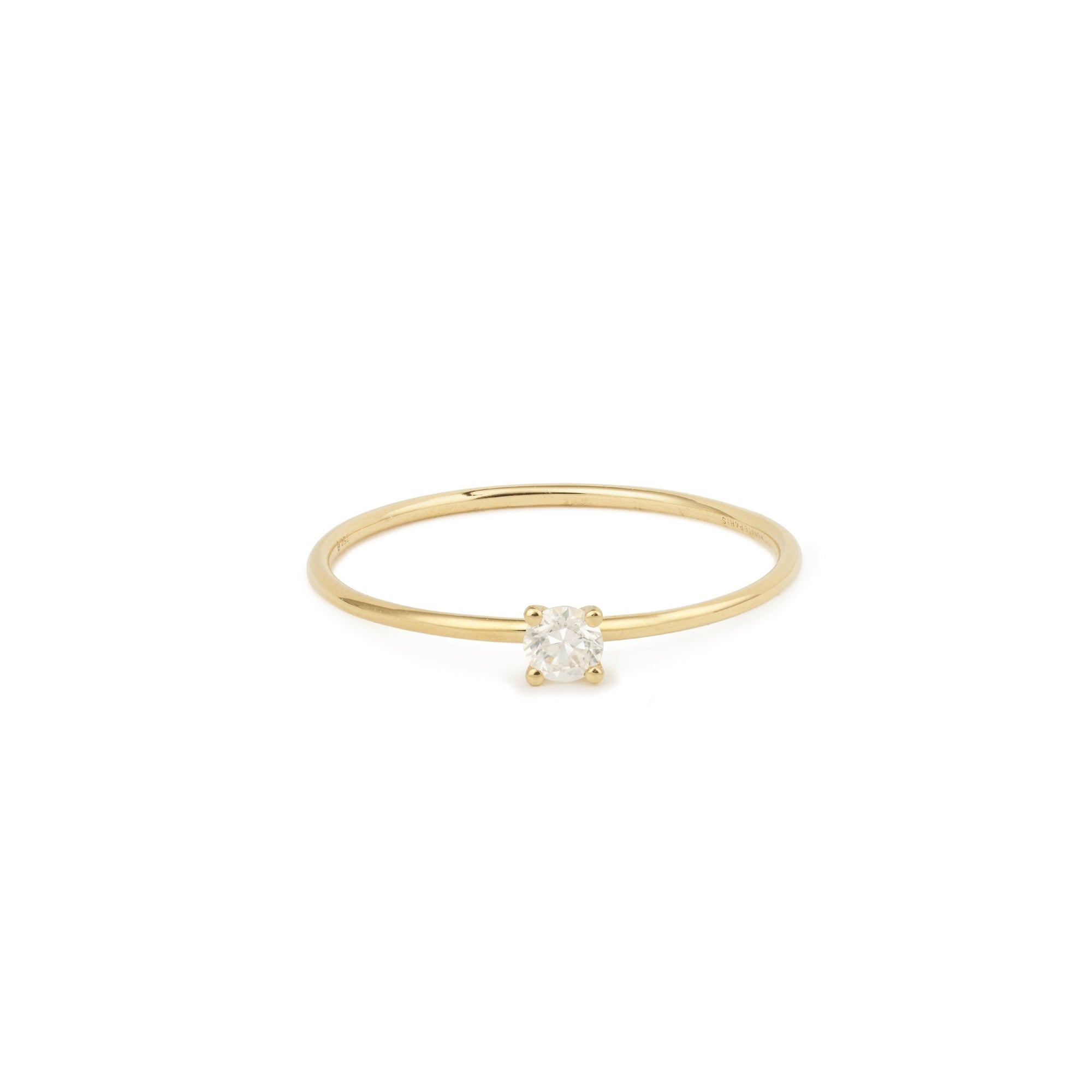 1qty NEW / Bague Danaé, sertie diamant 0,10 ct-Jaune