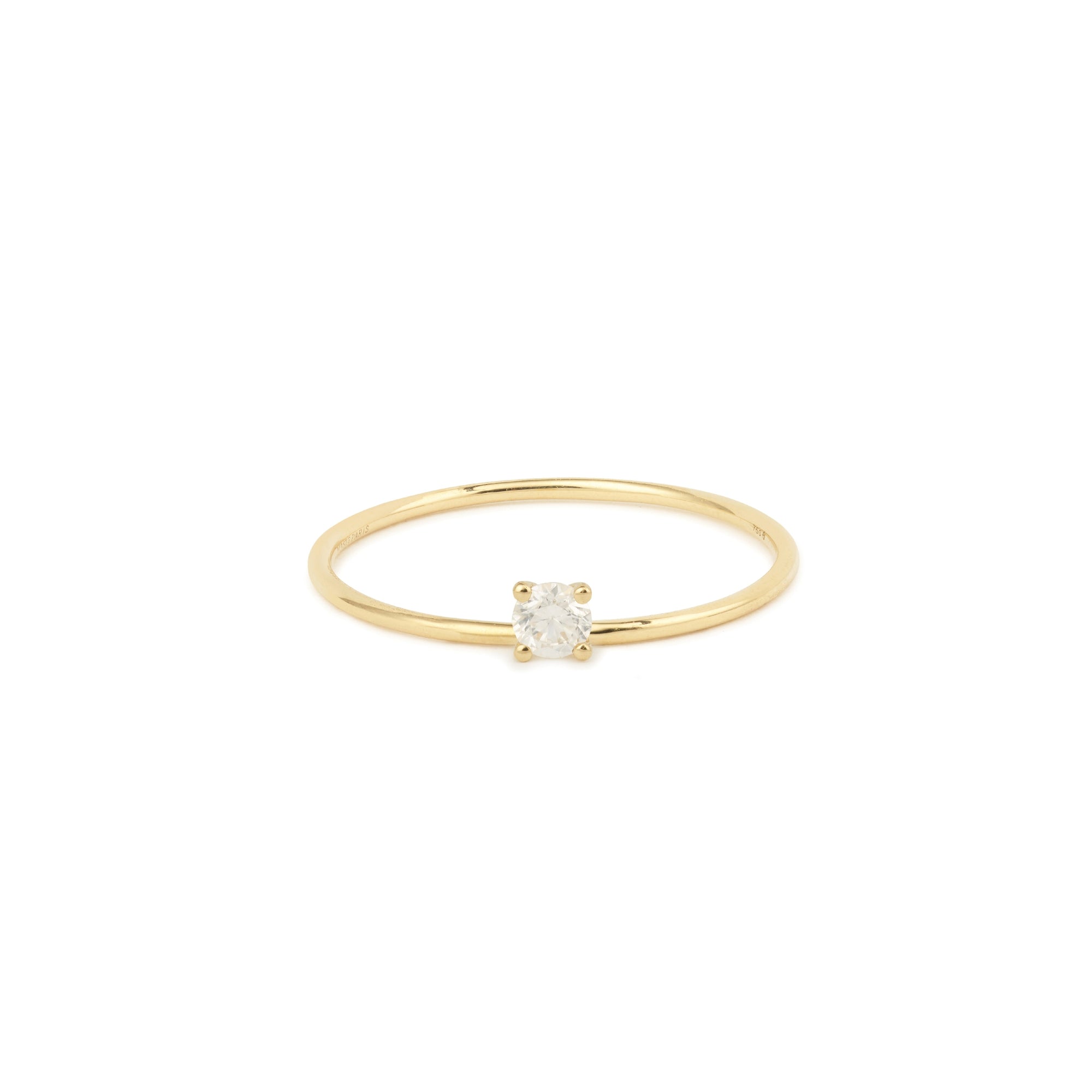 1qty NEW / Bague Danaé, sertie diamant 0,10 ct-Jaune