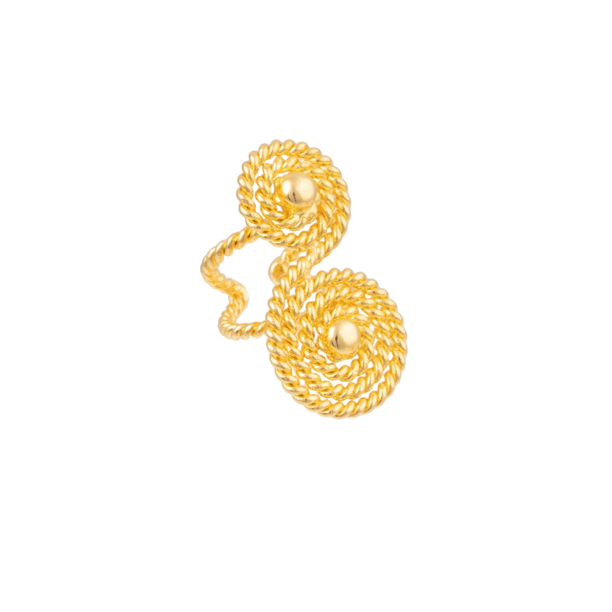 Bague Spirale L dorée à l'or fin - Doré