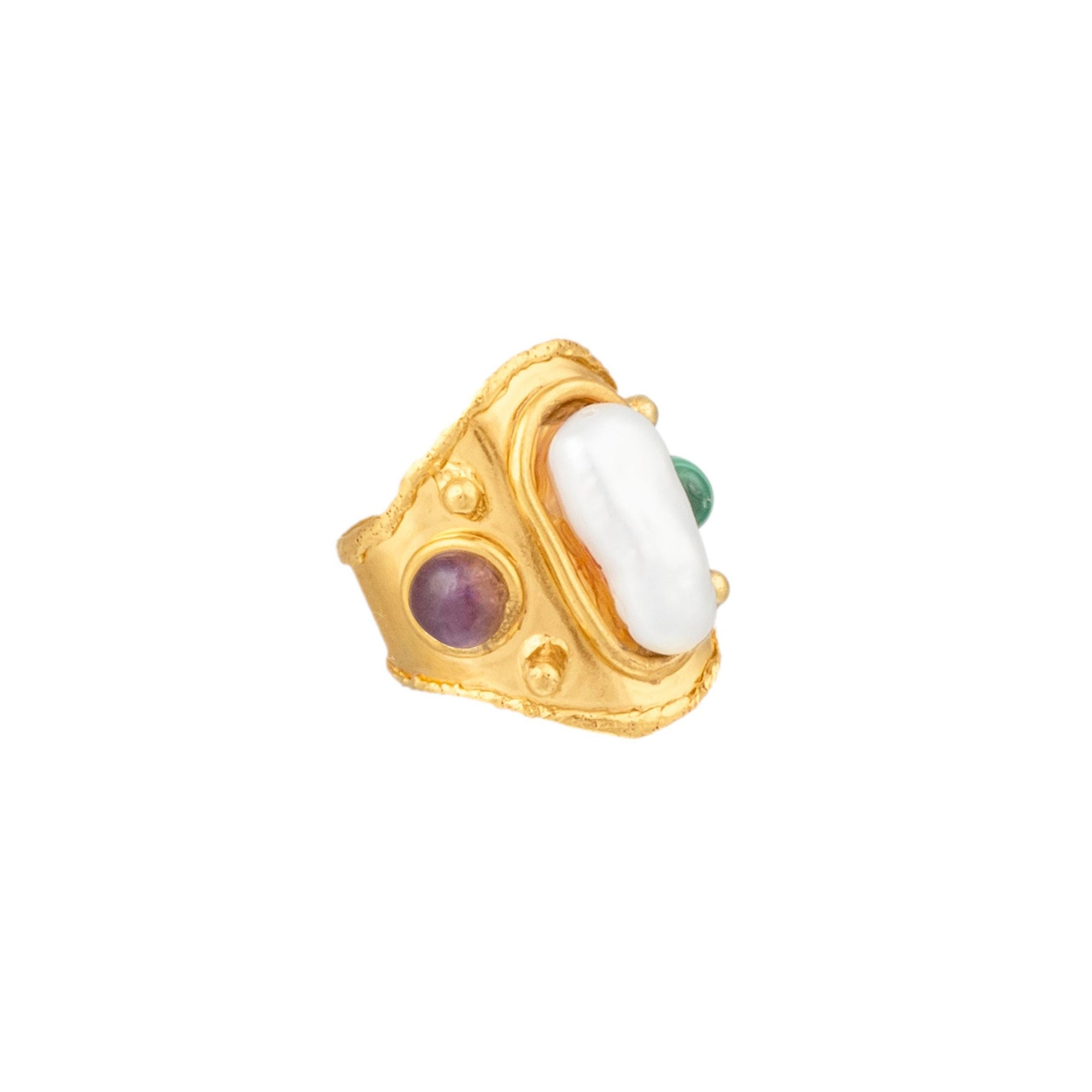 Multi-stone Mojave fine gold ring - Multicolour