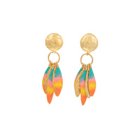 Boucles d'oreilles à clips Artsy dorées à l'or fin et émail - Enamel