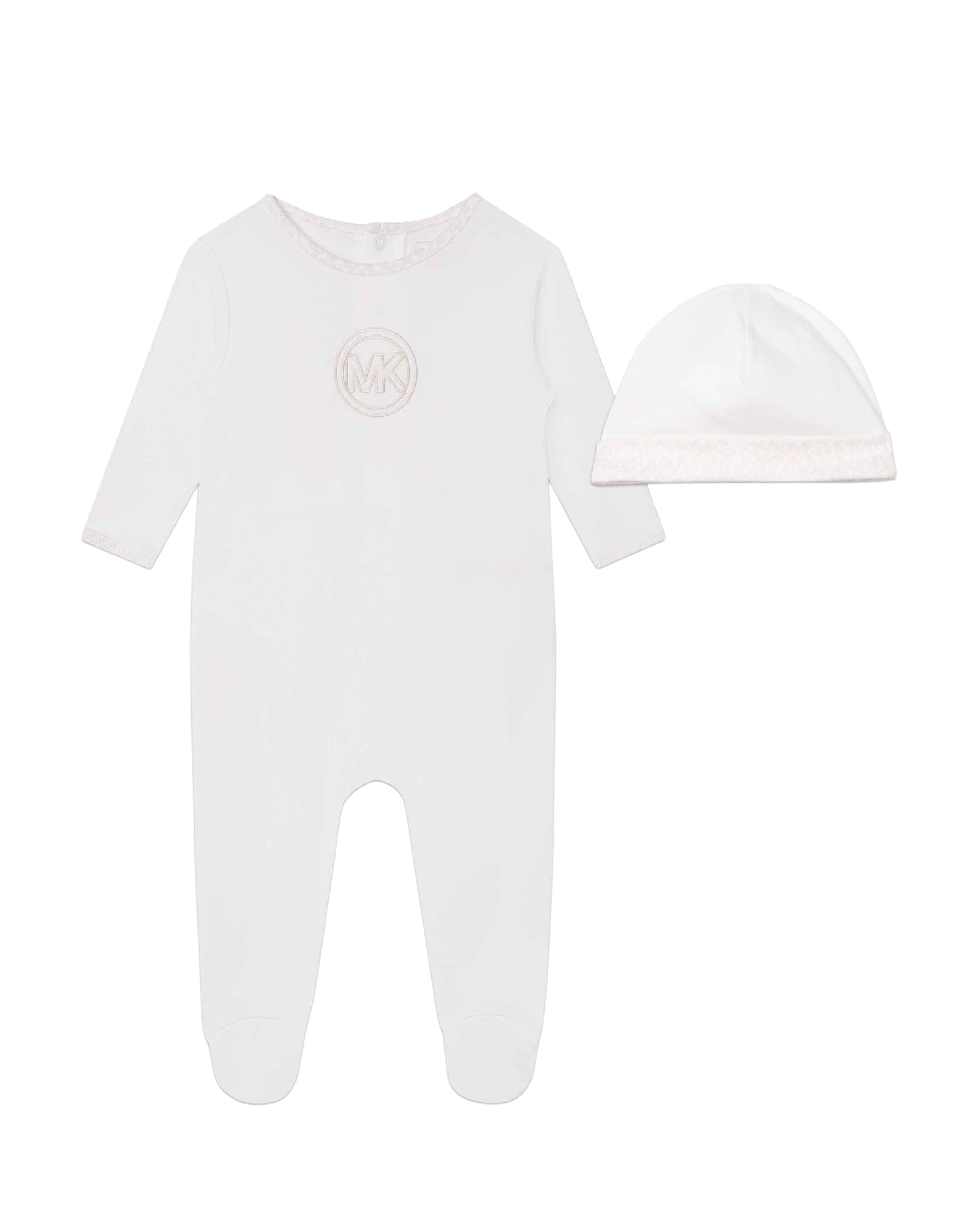 Ensemble pyjama bonnet et doudou en coton - Off White