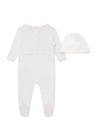 Ensemble pyjama bonnet et doudou en coton - Off White