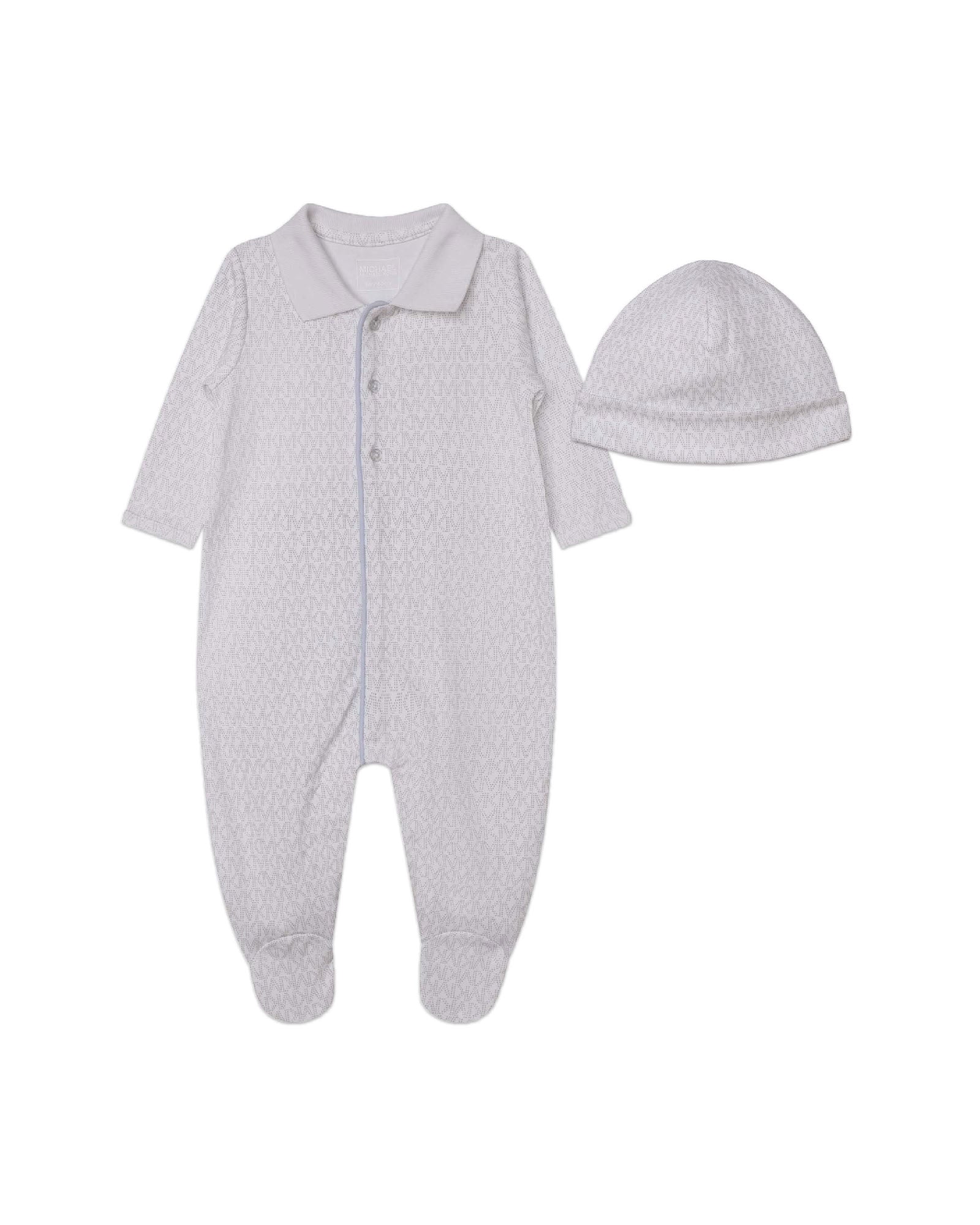 Cotton pyjama and bonnet set - Pearl Grey