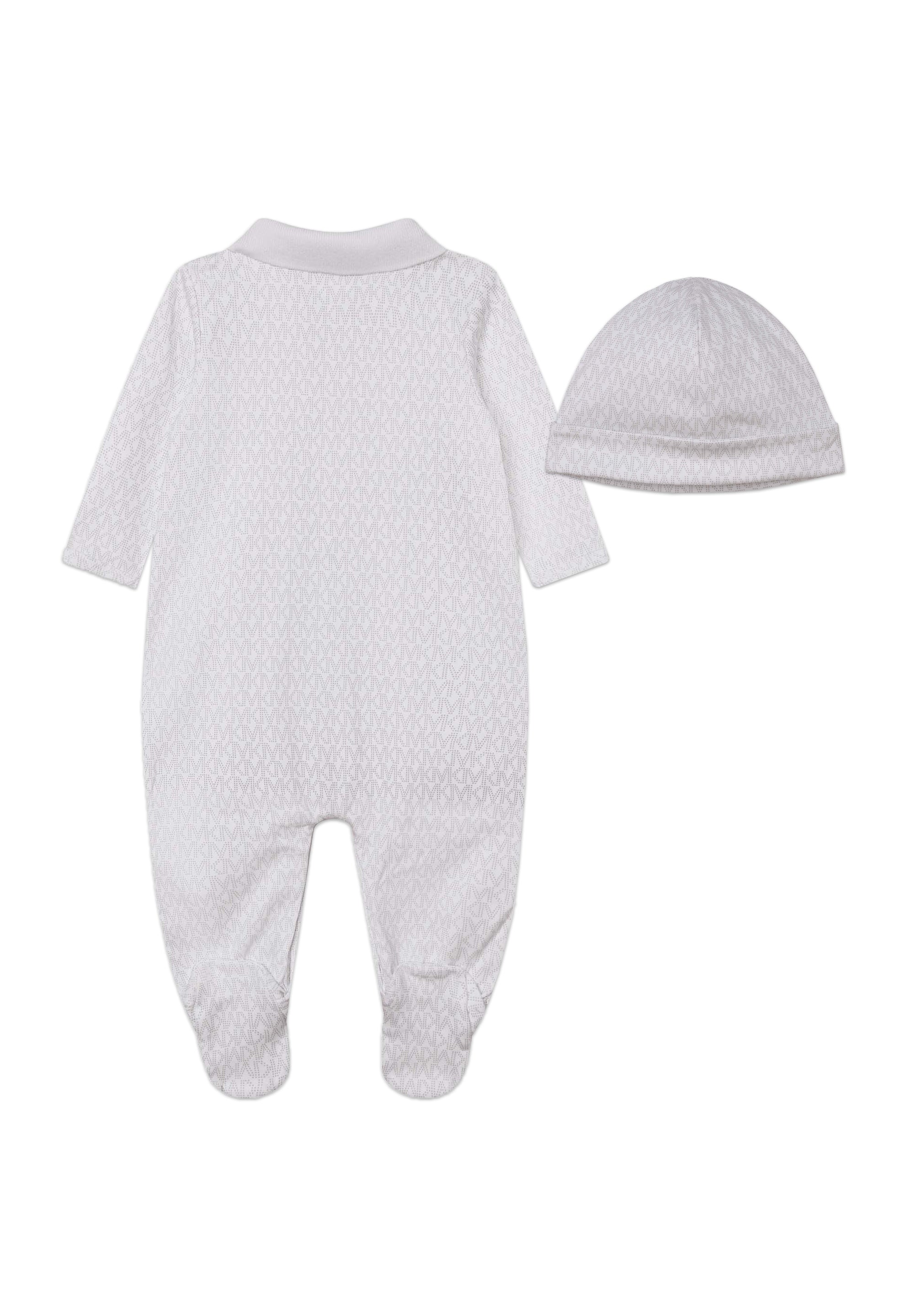 Cotton pyjama and bonnet set - Pearl Grey