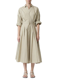 Aiden Striped Midi Dress - Beige