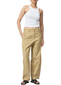 Pantalon barrel Renata en coton - Beige