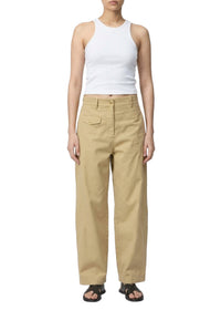 Renata barrel trousers in cotton - Beige