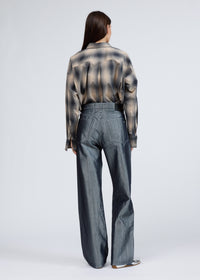 Pantalon wide leg Logan en denim - Indigo Lurex