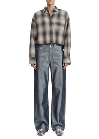 Pantalon wide leg Logan en denim - Indigo Lurex
