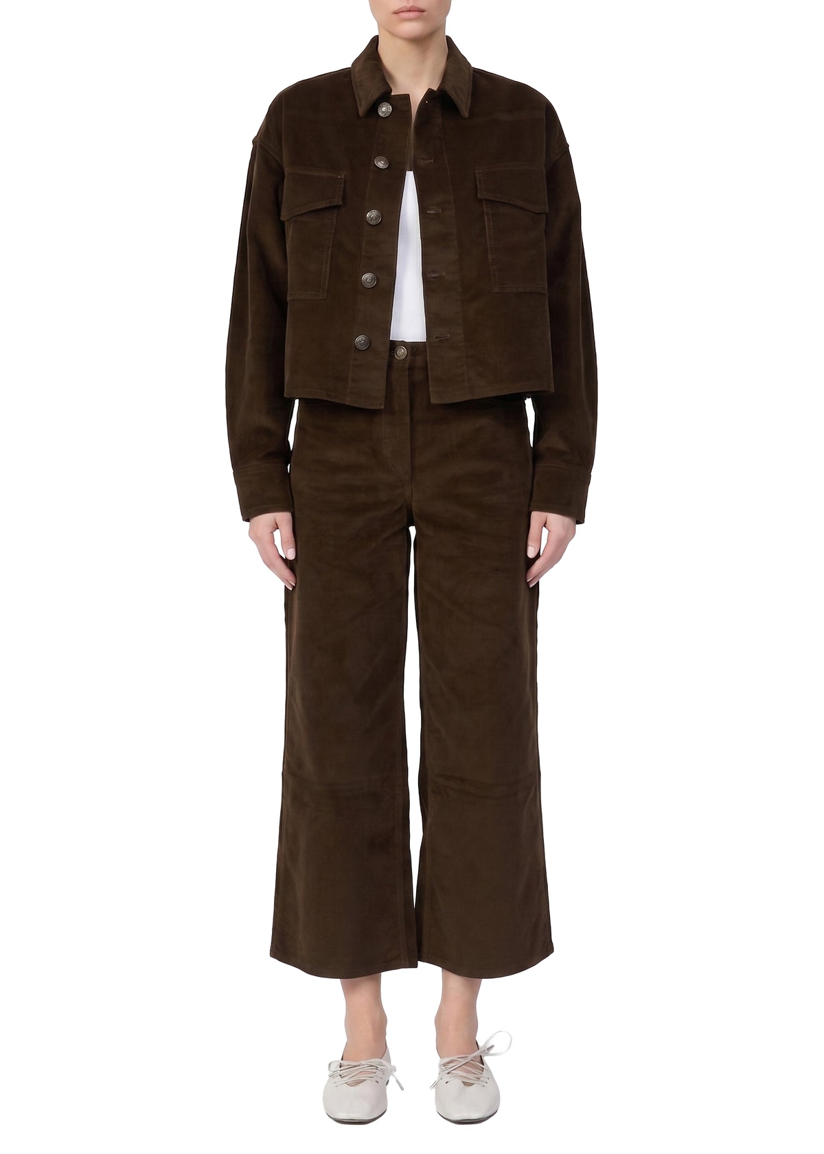 Jaiden cropped velvet jacket - Balsam