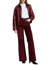 Pantalon droit Skylar en velours - Burgundy