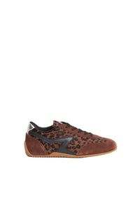 Sneakers Retro Runner en daim - Leopard Mocha