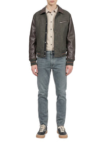 Veste Jeremy en cuir et laine - Marron