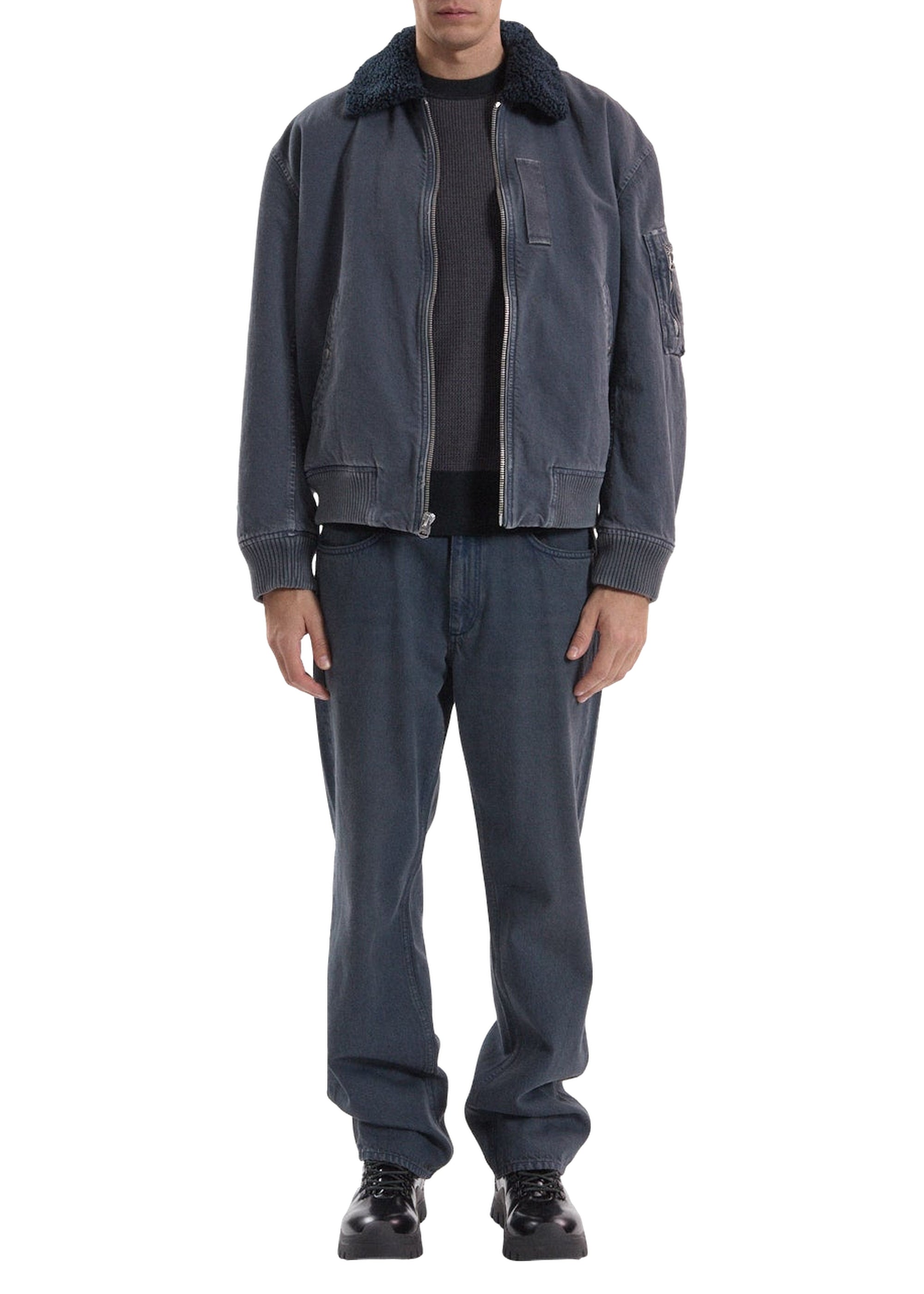 Veste bomber B-15 en denim - Graphite
