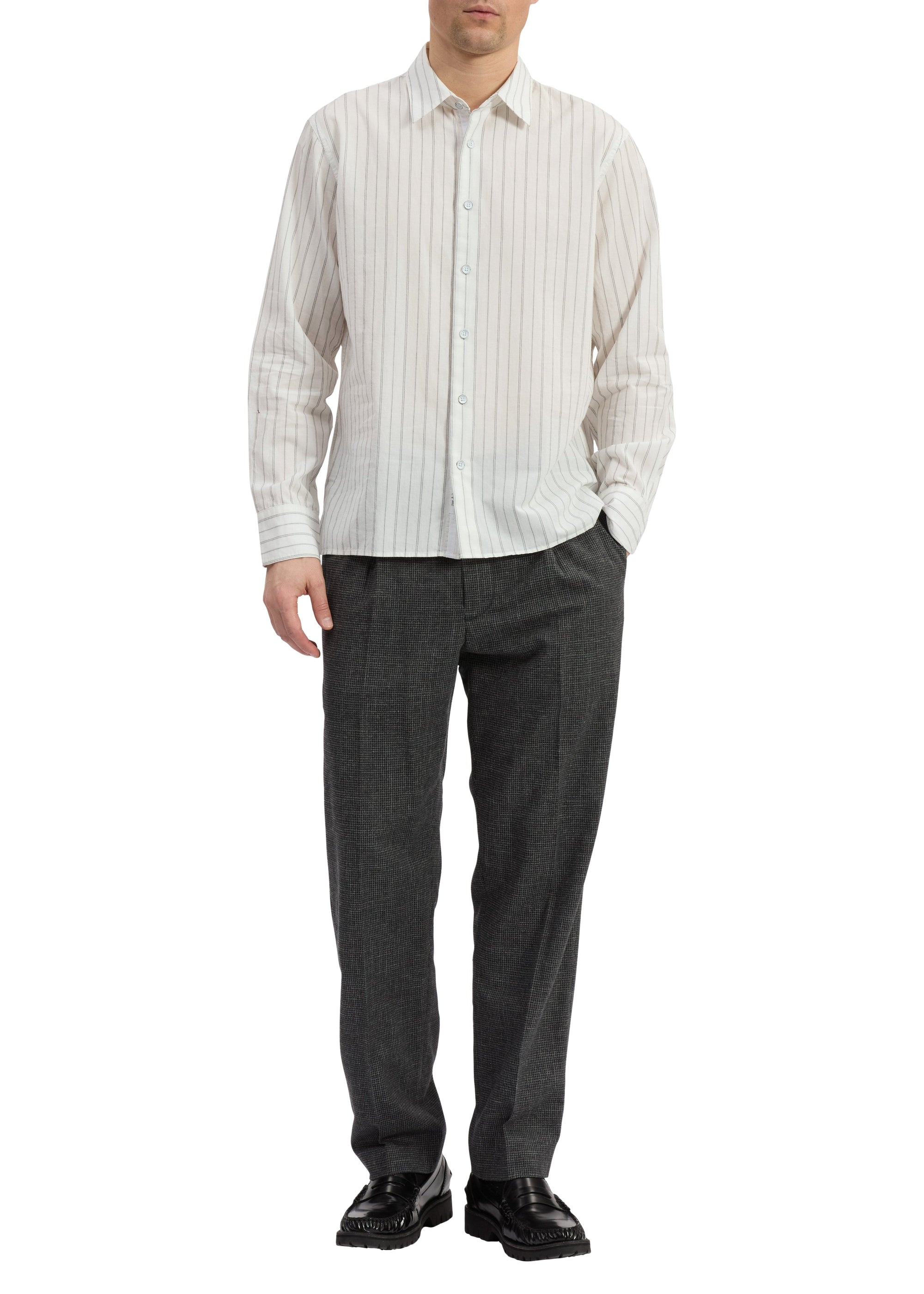 Pantalon Evan en laine mélangée - Gris